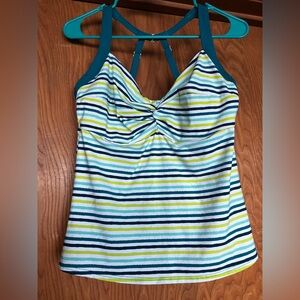Title Nine Pele tankini, striped, 36DD